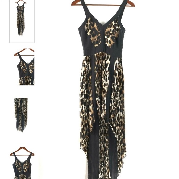 Bebe Pleated Leopard 🐆 print Midi Cheetah Dress - Picture 4 of 7